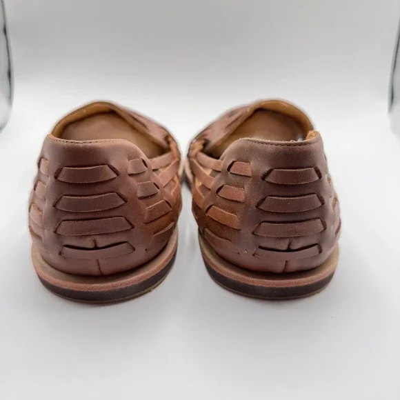 Nisolo‎ Men's 12 Huarache Sandals Brown Leather Woven Slip On New in Box